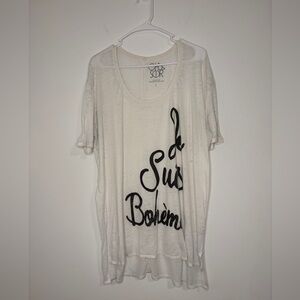 Chaser Je Suis Boheme Oversized  Graphic T-shirt Boho  Minimalist French Chic